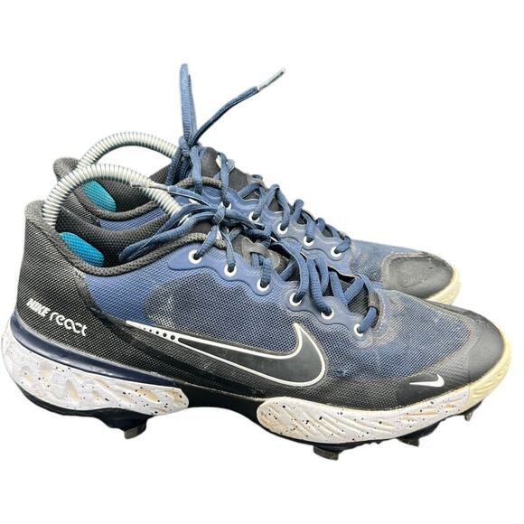 💙 Nike React Men 8.5 Blue Baseball Cleats – Men’s Turf Field Shoes - Picture 1 of 10